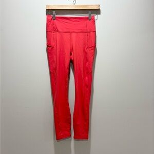 FABLETICS • Women’s PureLuxe Coral Red Pocket 7/8 Length Leggings Size Small